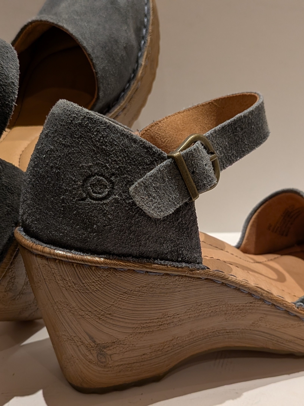 Born Women's Dusty Blue Suede Mary Jane "Nellie" Sandal - Picture 4 of 9